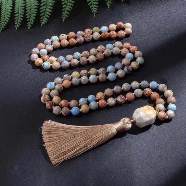 Mala Tibétain Multi Pierre en perles naturelles colorées