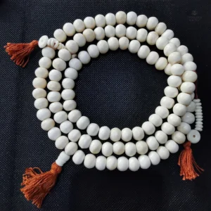 Bracelet mala tibétain en os naturel