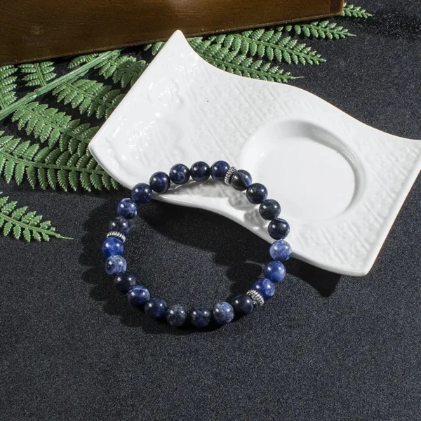 Bijou de méditation mala, perles de couleur bleue apaisante