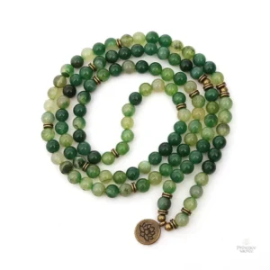Accessoire de méditation : Mala vert en perles