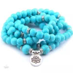 Mala Tibétain en turquoise authentique pour méditation
