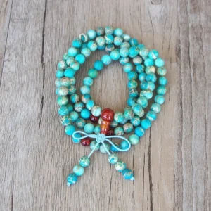 Mala bouddhiste en turquoise authentique