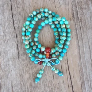 Chapelet tibétain en pierre précieuse turquoise