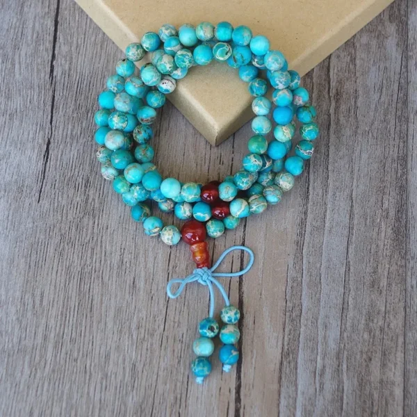 Mala bouddhiste traditionnel en turquoise