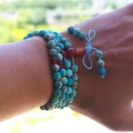 Chapelet de méditation en turquoise naturelle