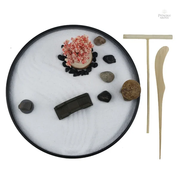 Jardin Zen miniature avec sable et accessoires