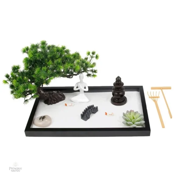 Set de jardin zen avec décor Bouddha pour relaxation