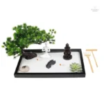 Décoration de bureau : mini jardin zen avec Bouddha