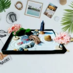 Jardin Zen miniature avec cerisiers en fleurs