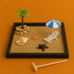 Mini jardin zen plage relaxante en décoration miniature