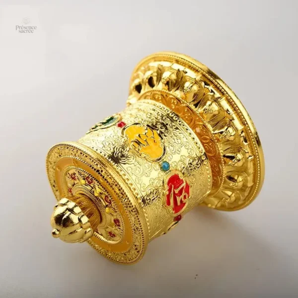 Objet sacré : moulin de prière manuel tibétain