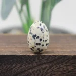 Oeuf de Yoni Jaspe Dalmatien, pierre naturelle apaisante