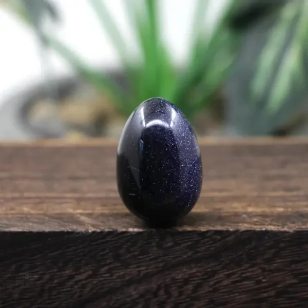 Oeuf de yoni en pierre d'or bleue, bien-être féminin