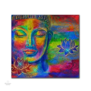 Tableau artistique représentant Bouddha coloré