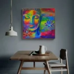 Tableau décoratif de Bouddha aux teintes variées