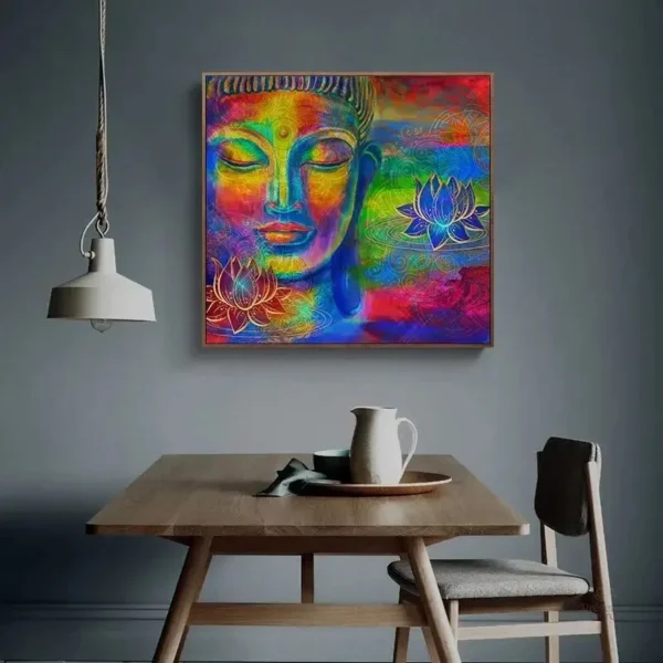 Tableau décoratif de Bouddha aux teintes variées