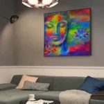 Représentation vivante de Bouddha en peinture