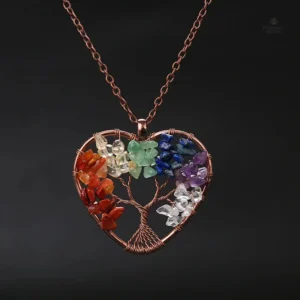 Pendentif Arbre de Vie en Pierre Naturelle, bijou élégant