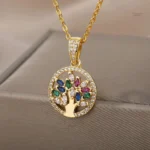 Pendentif Arbre de Vie en acier pour un style naturel