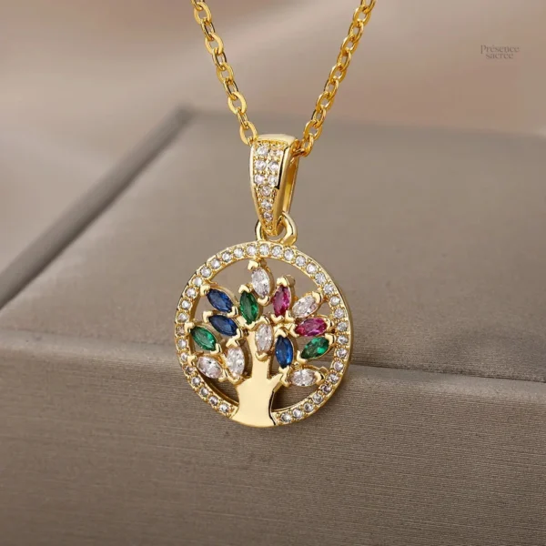 Pendentif Arbre de Vie en acier pour un style naturel