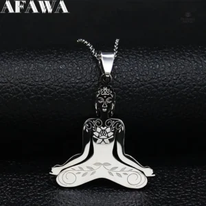 Pendentif Bouddha en acier inoxydable