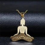 Collier Bouddha élégant en acier