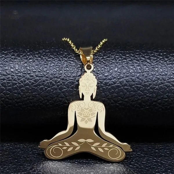 Collier Bouddha élégant en acier