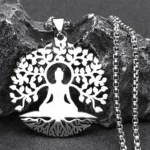 Pendentif Bouddha Arbre de Vie en argent
