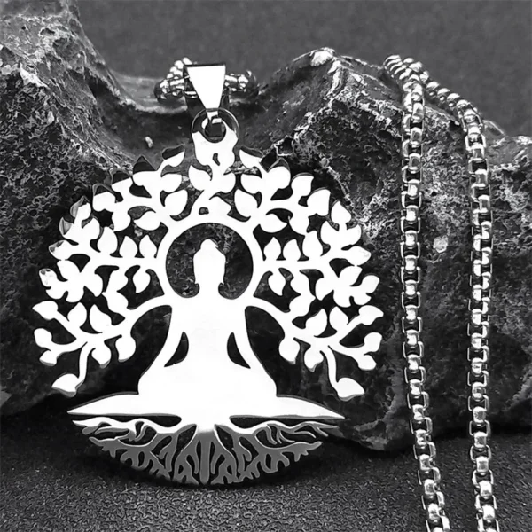 Pendentif Bouddha Arbre de Vie en argent