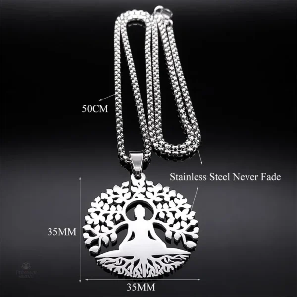 Collier en métal inspiré de la philosophie bouddhiste