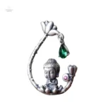 Pendentif Bouddha en argent avec divinité bouddhiste