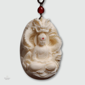 Pendentif Bouddha Dragon Blanc élégant et spirituel