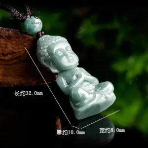 Jade véritable en pendentif Bouddha, élégance spirituelle