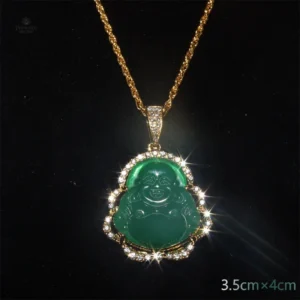 Pendentif Bouddha en jade véritable, collier spirituel