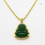 Pendentif Bouddha en jade vert, collier spirituel