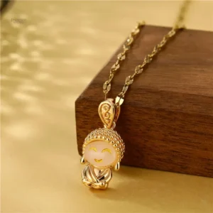 Pendentif Bouddha mignon pour femme en collier