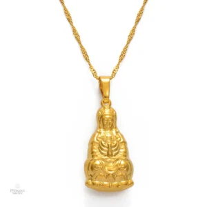 Pendentif Bouddha Plaqué Or élégant pour collier spirituel