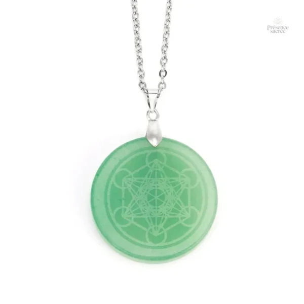 Pendentif rond en pierre naturelle pour le bien-être énergétique