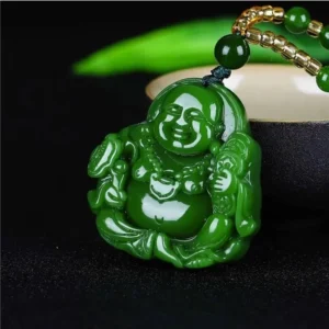 Collier Bouddha avec pendentif en jade naturel