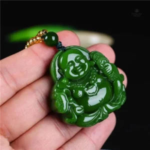 Pendentif Bouddha en jade pour bien-être spirituel