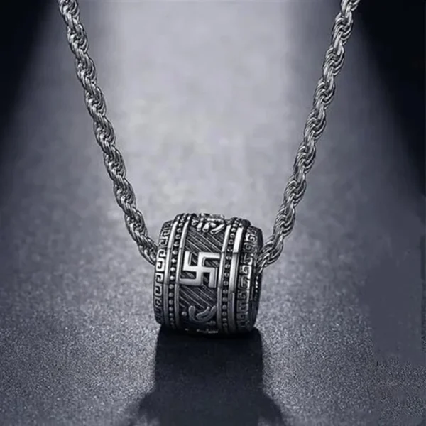 Collier Bouddhiste avec pendentif rotatif unique