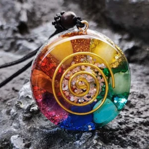 Pendentif Orgonite 7 Chakras en pierres naturelles