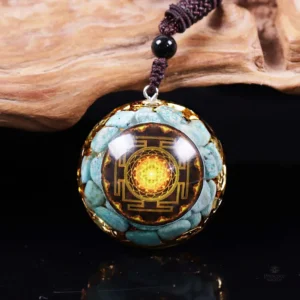 Pendentif Orgonite en pierre bleue naturelle