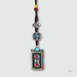 Porté Clé Tibétain avec breloque amulette bouddhiste
