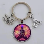 Porte clés 7 chakra en métal coloré - vue 3