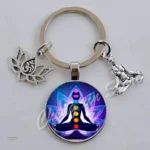 Porte clés 7 chakra en métal coloré - vue 6