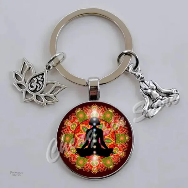 Porte clés 7 chakra en métal coloré - vue 7