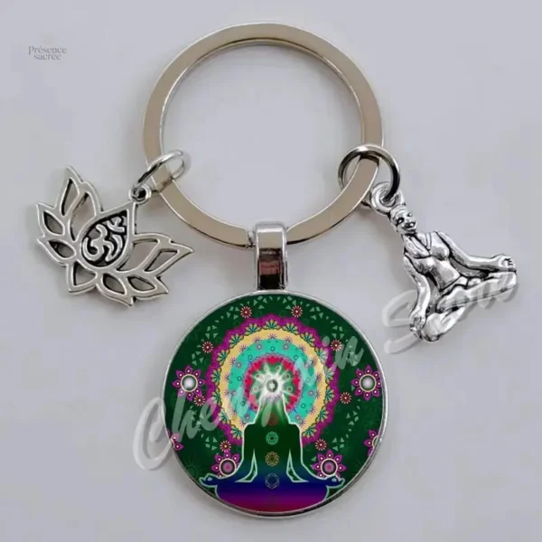 Porte clés spirituel avec symboles chakras