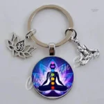 Porte clés 7 chakra en métal coloré - vue 14