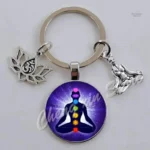 Porte clés chakra en métal de qualité